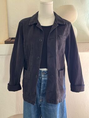 Alex Mill Washed Black Cotton Canvas Chore Jacket XS Workwear Utility